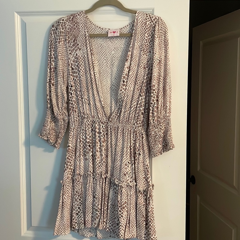Buddy Love mauve patterned dress!